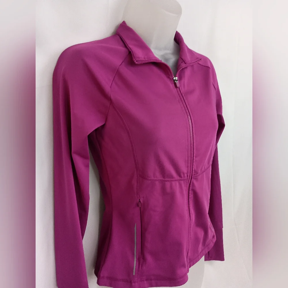 ASICS Stretchy‎ Sporty S Activewear Casual Dopamine Purple Zip Up Jacket (#668)